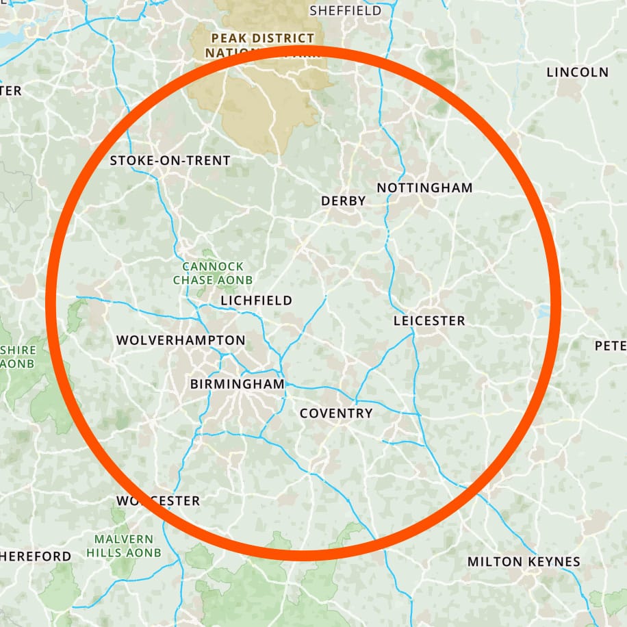 areas we cover map